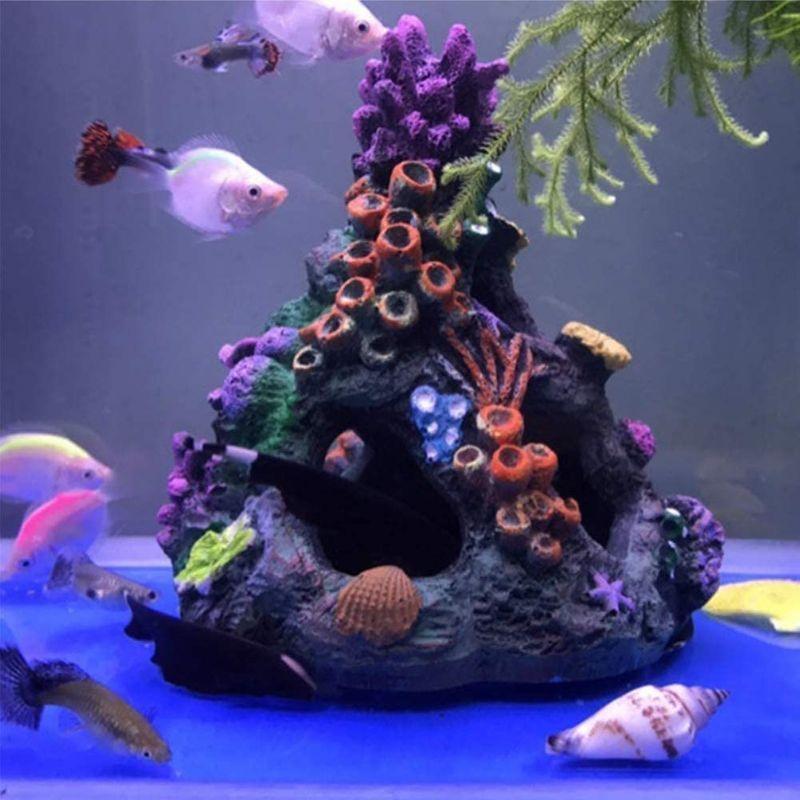 大規模セール Uotyle アクアリウム オブジェ 水槽 用 オーナメント 人工樹脂 珊瑚 サンゴ 装飾 観賞魚 熱帯魚の隠れやに 安全 無毒 水族館の East Wind Jp