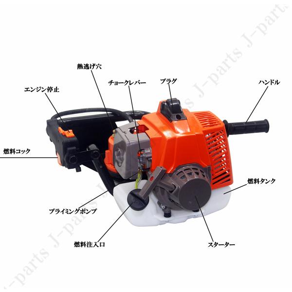 エンジン式 穴掘り機 ウォームギア 2サイクル アースオーガー