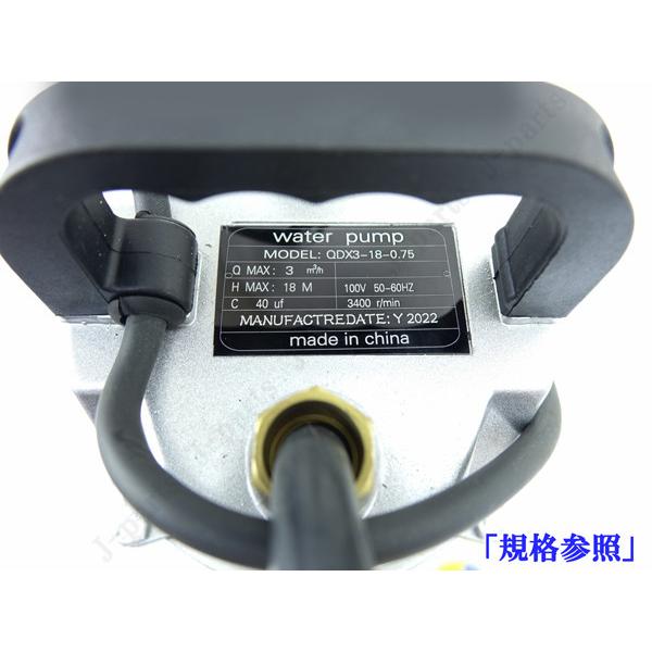 水中ポンプ 電動 アルミ製 100V 750W 吐出量 最大50リットル/分 水中ポンプ 電動 アルミ製 100V 750W 吐出量 最大50リットル/分
