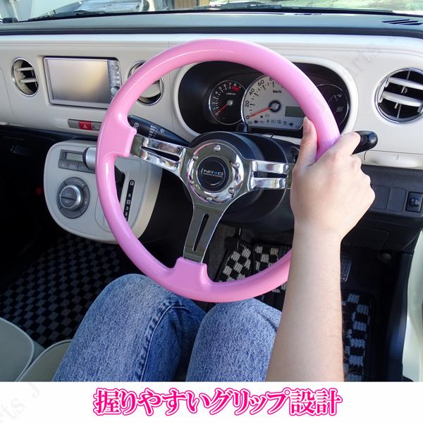 35パイ 35cm ステアリング USDM ピンク ミラココア アルトラパン