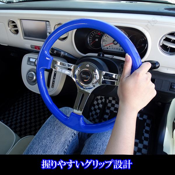 35パイ 35cm ステアリング USDM 青 ブルー ミラココア アルトラパン