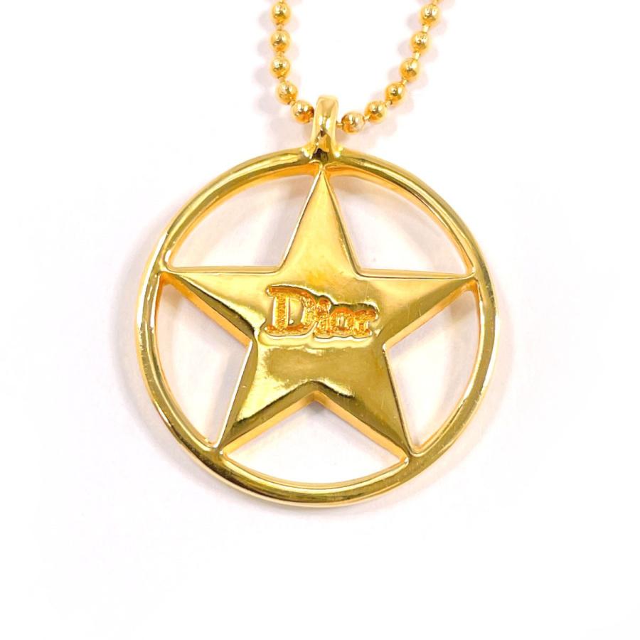美品❣️ クリスチャンディオール　エンブレム　ネックレス　ゴールド　サークル　ロゴ クリスチャンディオール Christian Dior ネックレス サークル スター