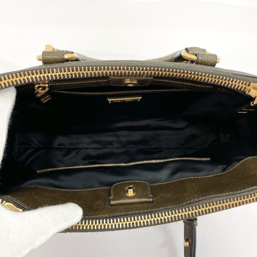 Miu Miu ミュウ ミュウ ハンドバッグ Rn03 2way レザー カーキ レディース 中古 F Jp Brands Com Yahoo 店 通販 Yahoo ショッピング