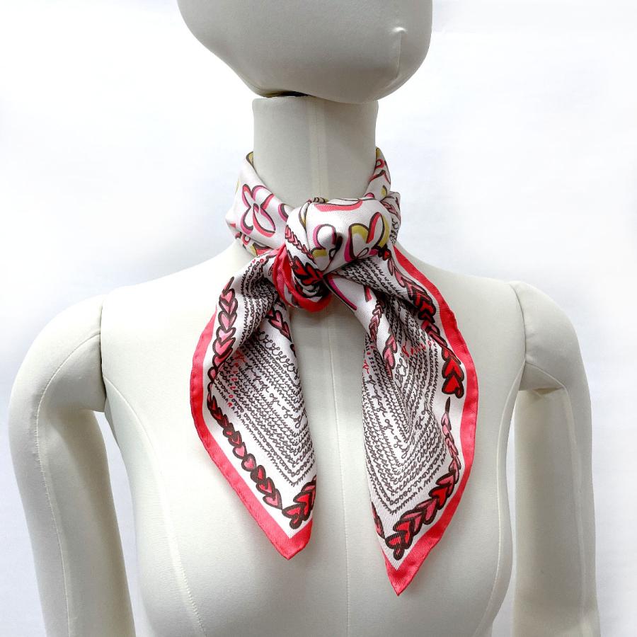 LOUIS VUITTON（ルイ・ヴィトン） スカーフ シルク100% ピンク ハート