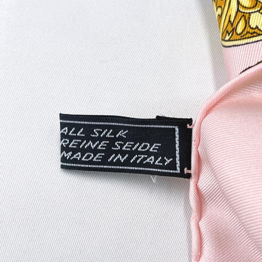 CELINE（セリーヌ） スカーフ シルク100％ ピンク ブルー ベルト : JP