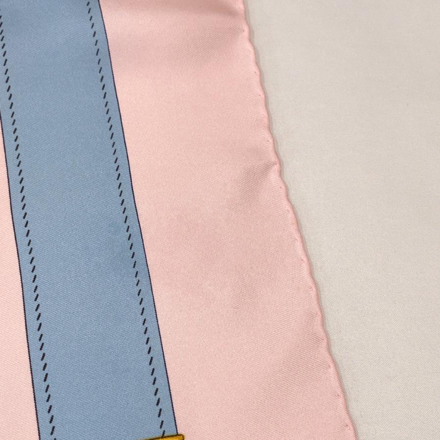 CELINE（セリーヌ） スカーフ シルク100％ ピンク ブルー ベルト : JP