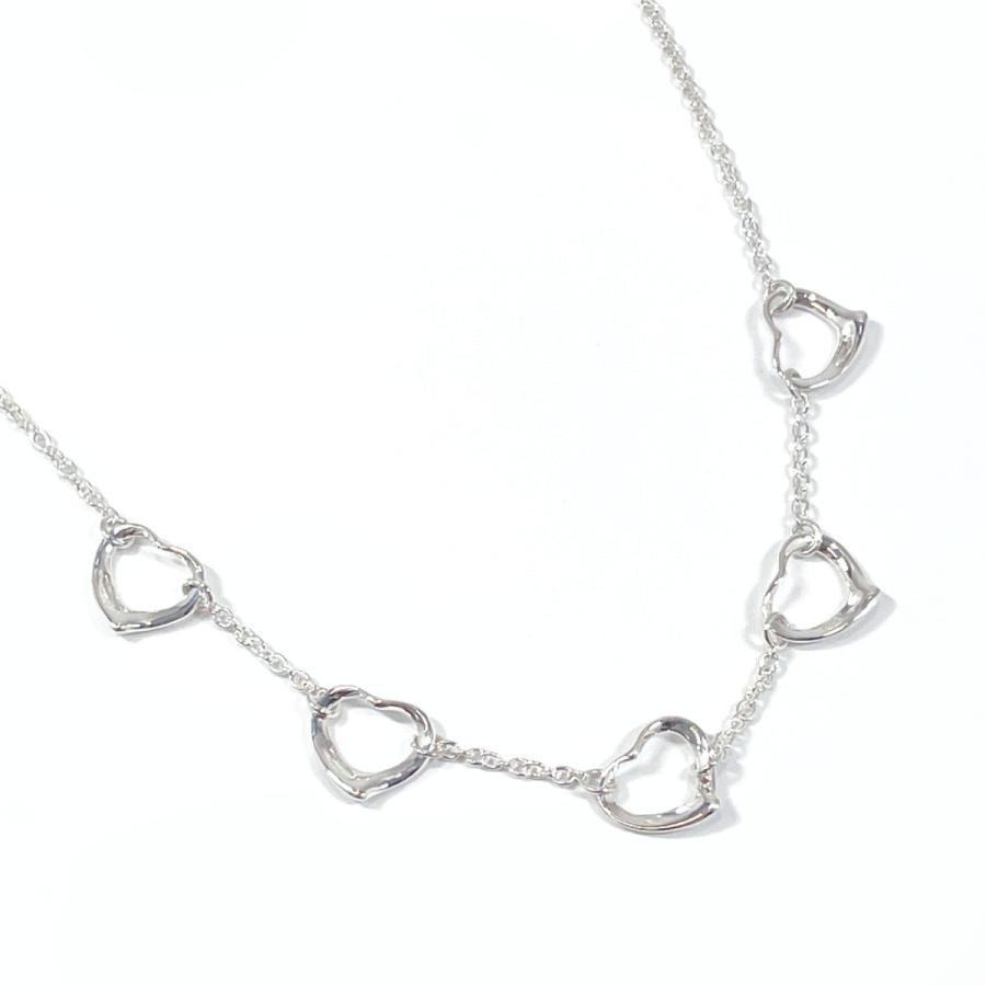 美品 ティファニー ネックレス オープンハート シルバー 925 ペレッティ TIFFANY&Co.（ティファニー） ネックレス ファイブ オープンハート
