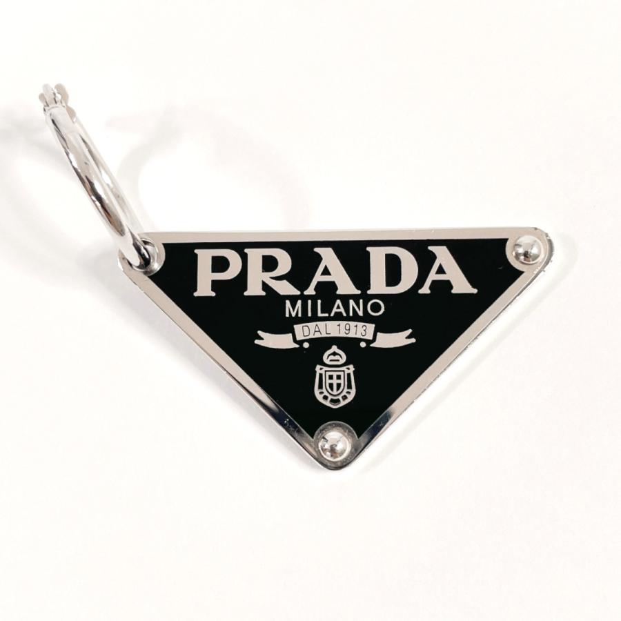 PRADA プラダ ピアス トライアングル ロゴ プレート シルバー925 PRADA プラダ ピアス トライアングル ロゴ プレート シルバー925