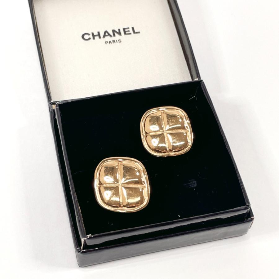 シャネル CHANEL イヤリング マトラッセ ひし形 GP ゴールド 