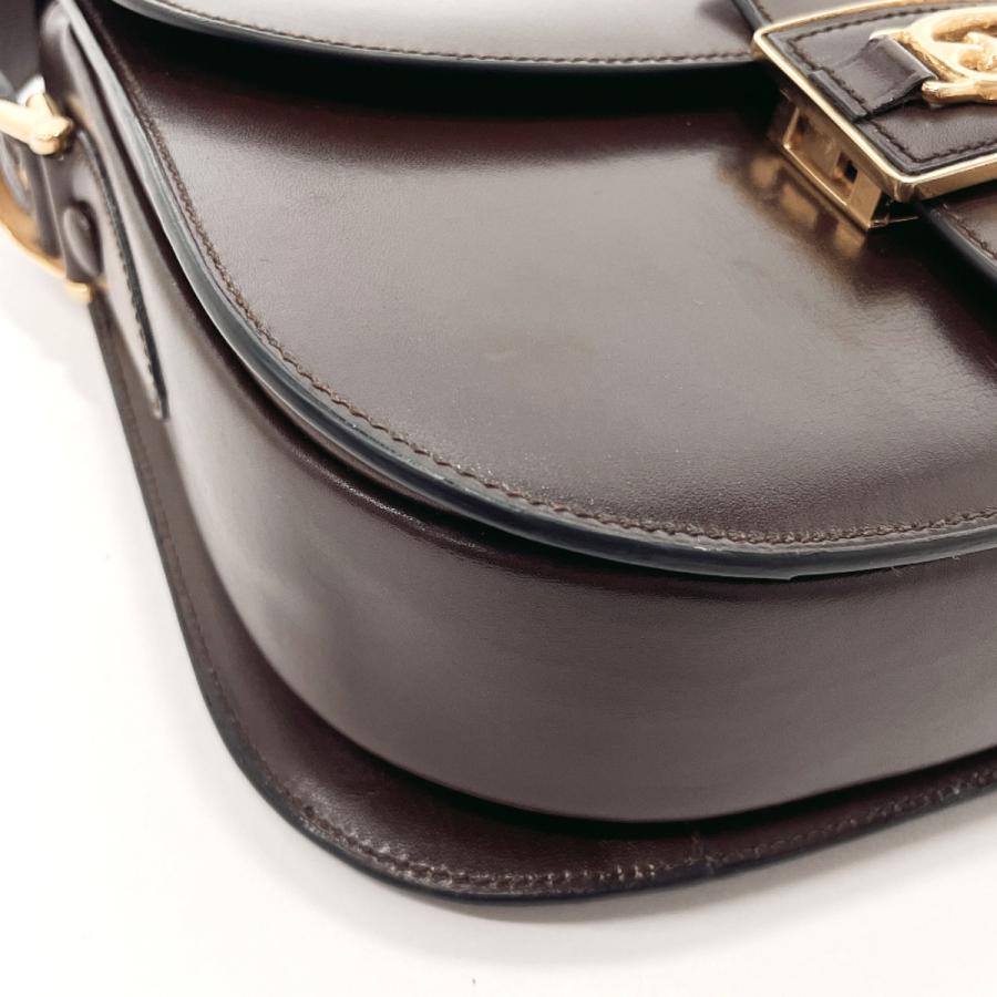 CELINE（セリーヌ） ショルダーバッグ 馬車金具 レザー ダークブラウン