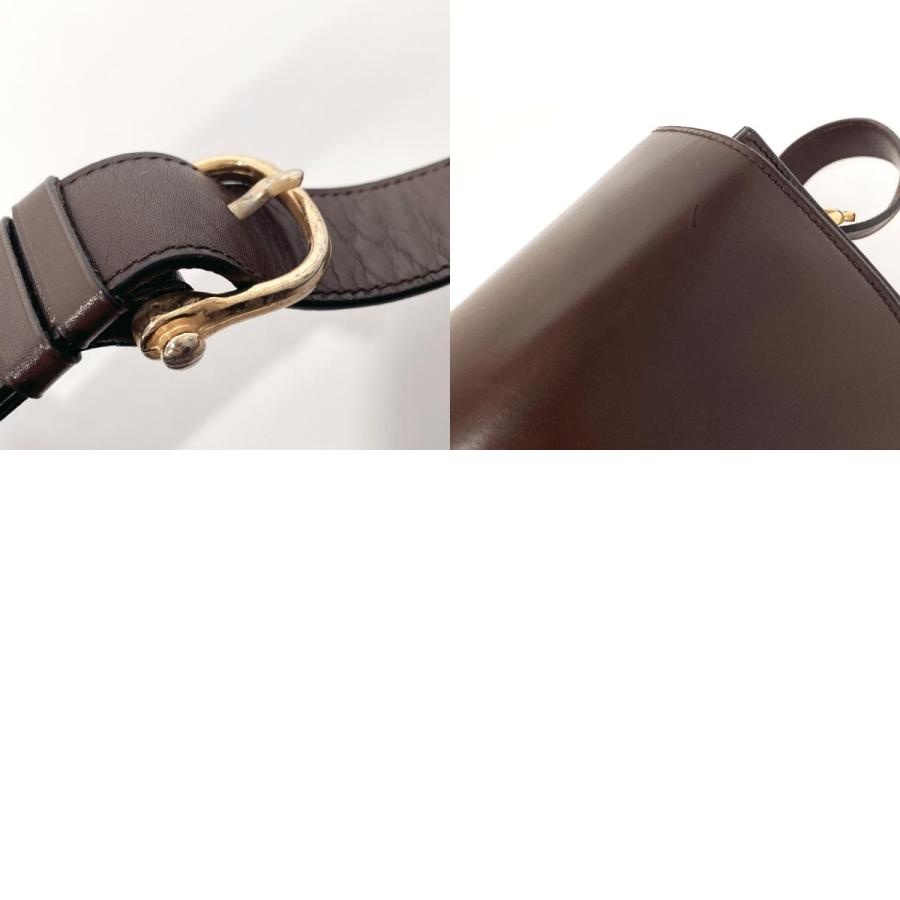 CELINE（セリーヌ） ショルダーバッグ 馬車金具 レザー ダークブラウン