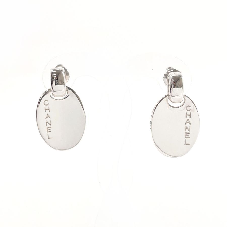 CHANEL シャネル ピアス オーバル ロゴプレート シルバー925 CHANEL シャネル ピアス オーバル ロゴプレート シルバー925