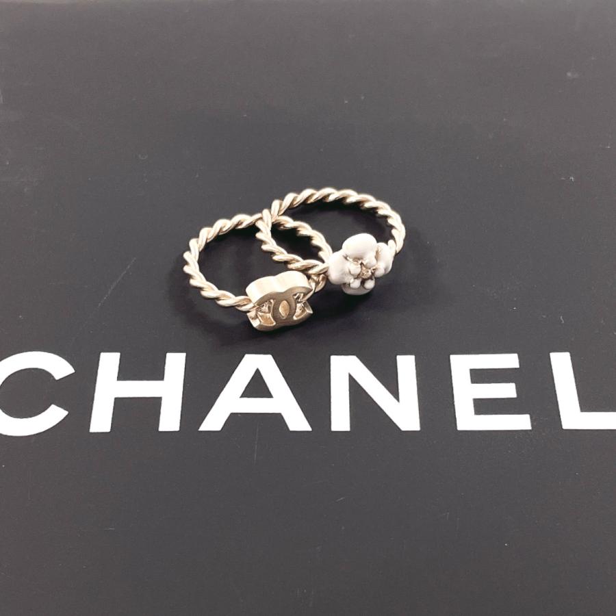 10号 シャネル CHANEL リング・指輪 2本セット カメリア ココマーク メタル ゴールド B14V 重ね付け ジュエリー アクセサリー｜jpbrands｜02