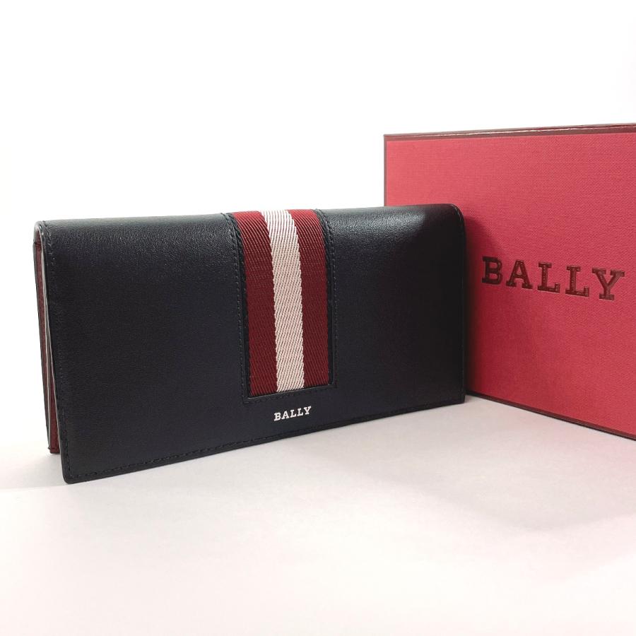 ヤ*ス様 【匿名配送・美品・箱あり‼️】BALLY ブラック 長財布 ストライプ BALLY ブラックレザー 長財布 ストライプデザイン BALLY ブラック
