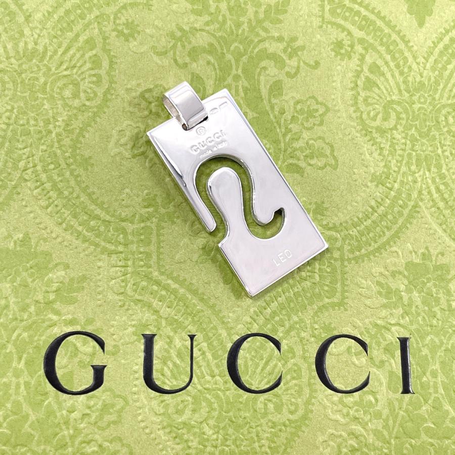 GUCCI（グッチ） ペンダントトップ 星座 LEO 獅子座 プレート シルバー