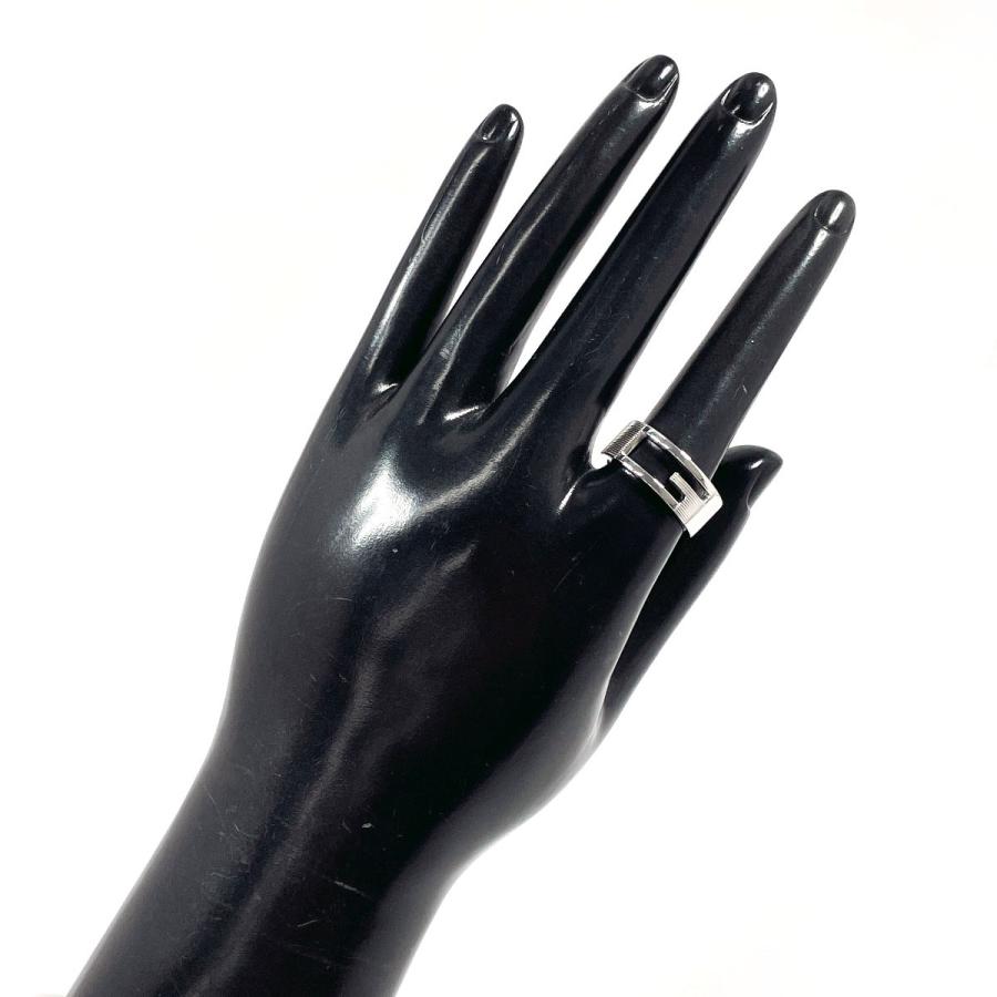 【14号】GUCCI グッチ　ブランドロゴフラットリング　平打ち　サイズ15 GUCCI（グッチ） 14号 リング・指輪 ブランデッド カットアウトG 表記
