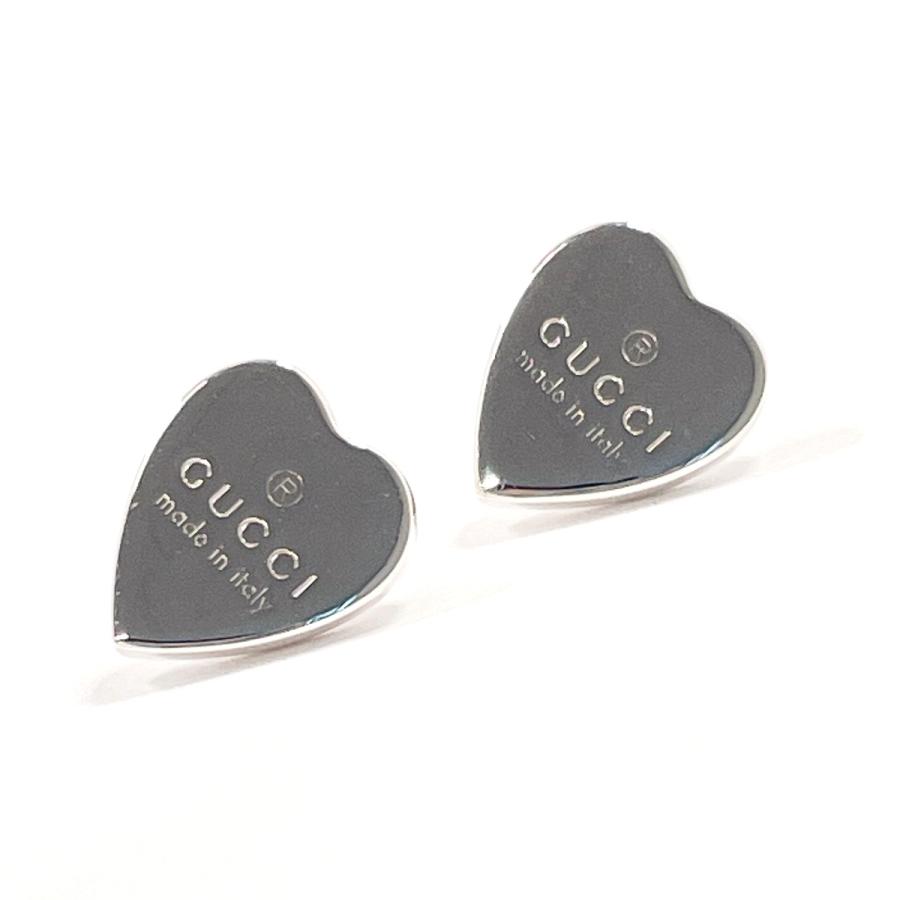 GUCCI（グッチ） ピアス トレードマーク ハートシェイプ ロゴ シルバー