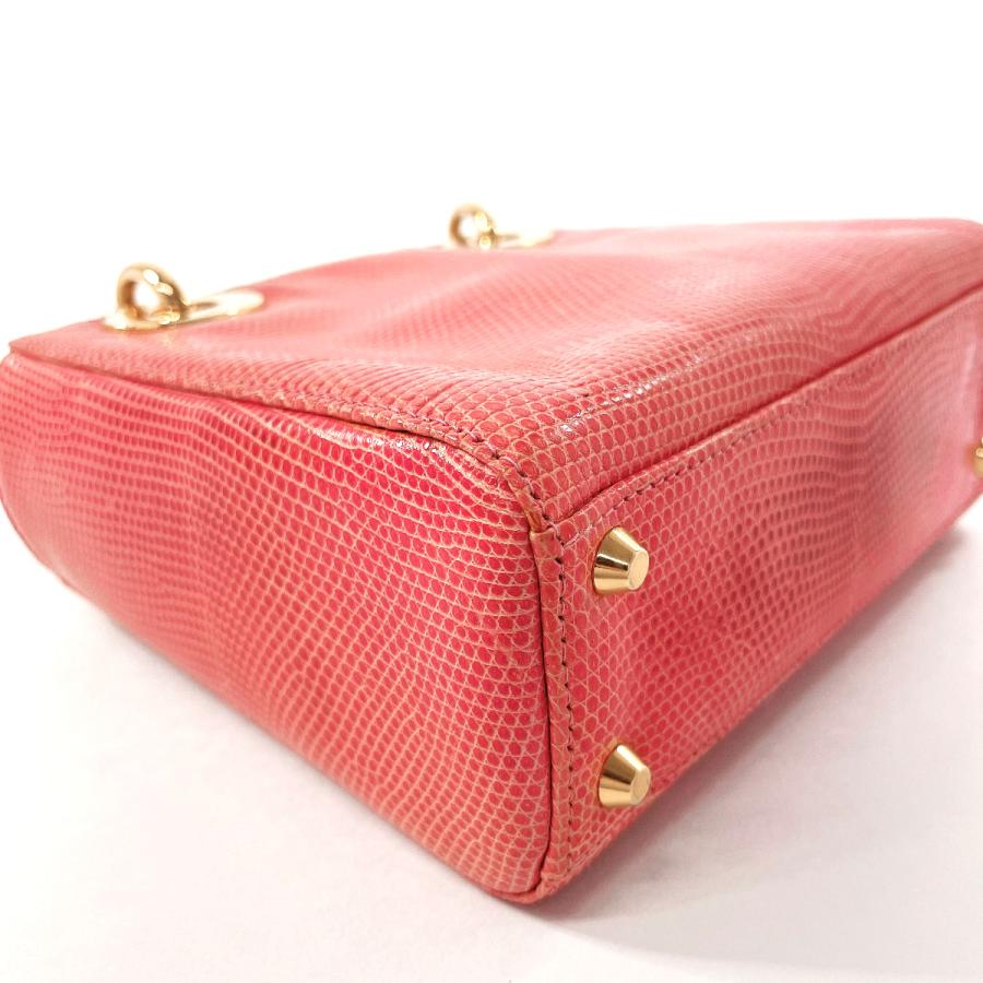 ディオール Dior ハンドバッグ レディディオール ミニ リザード ピンク