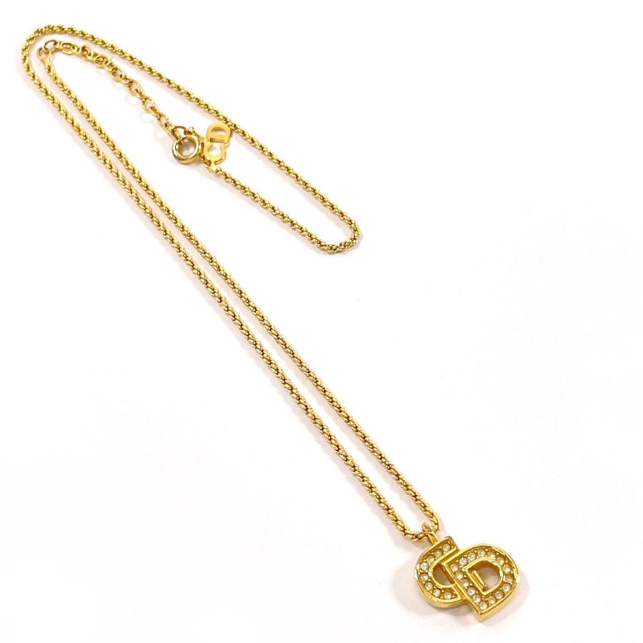 クリスチャンディオール Christian Dior ネックレス ロゴ メタル