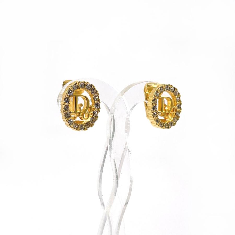 クリスチャンディオール Christian Dior イヤリング ロゴ GP/ライン