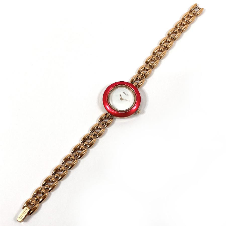 GUCCI（グッチ） 腕時計 11/12.2 チェンジベゼル GP ゴールド/レッド