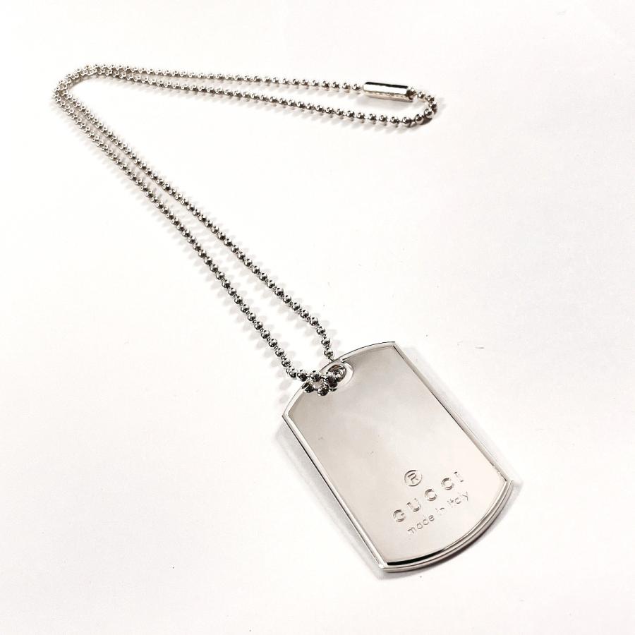 GUCCI グッチ ネックレス ドッグタグ ボールチェーン シルバー GUCCI グッチ ネックレス ドッグタグ ボールチェーン シルバー