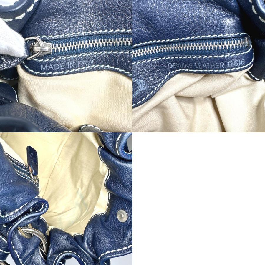 トッズ TOD'S ショルダーバッグ レザー ネイビー 肩掛け可能 : JP