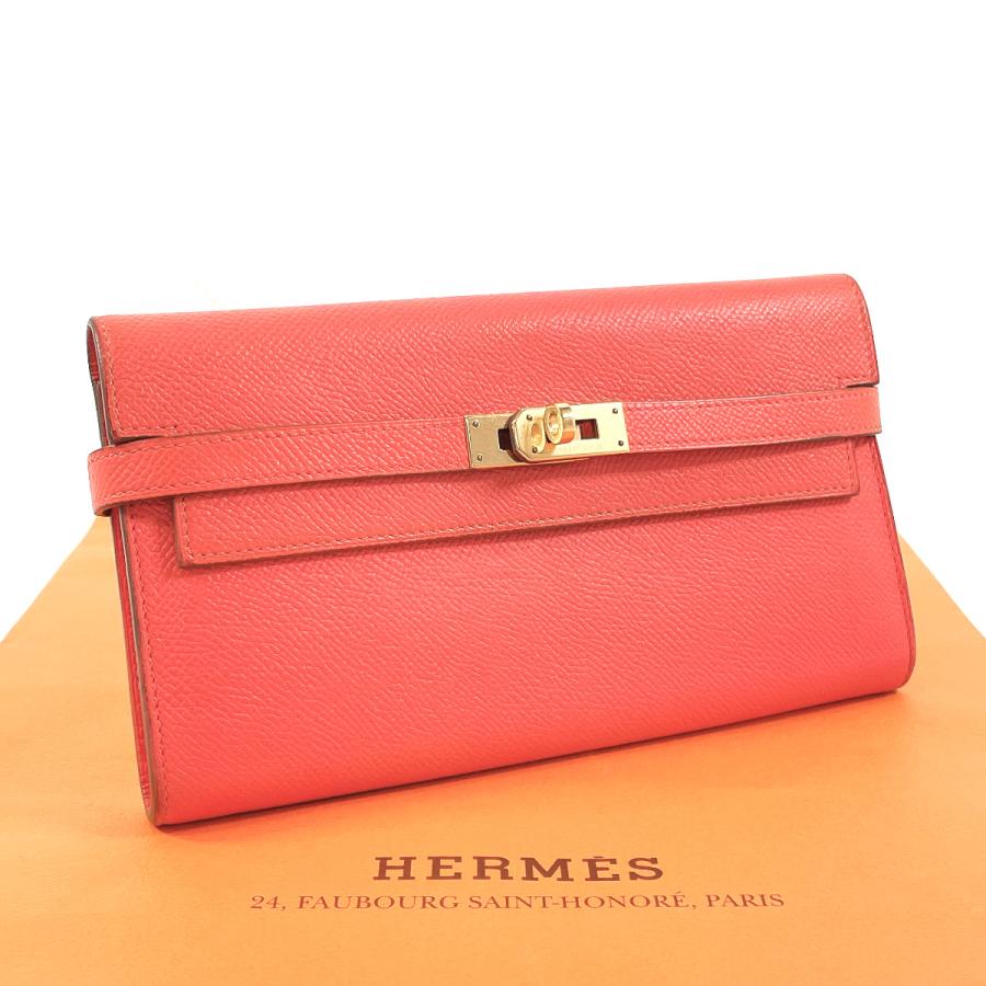 HERMES（エルメス） 長財布 ケリーウォレット ヴォーエプソン ピンク