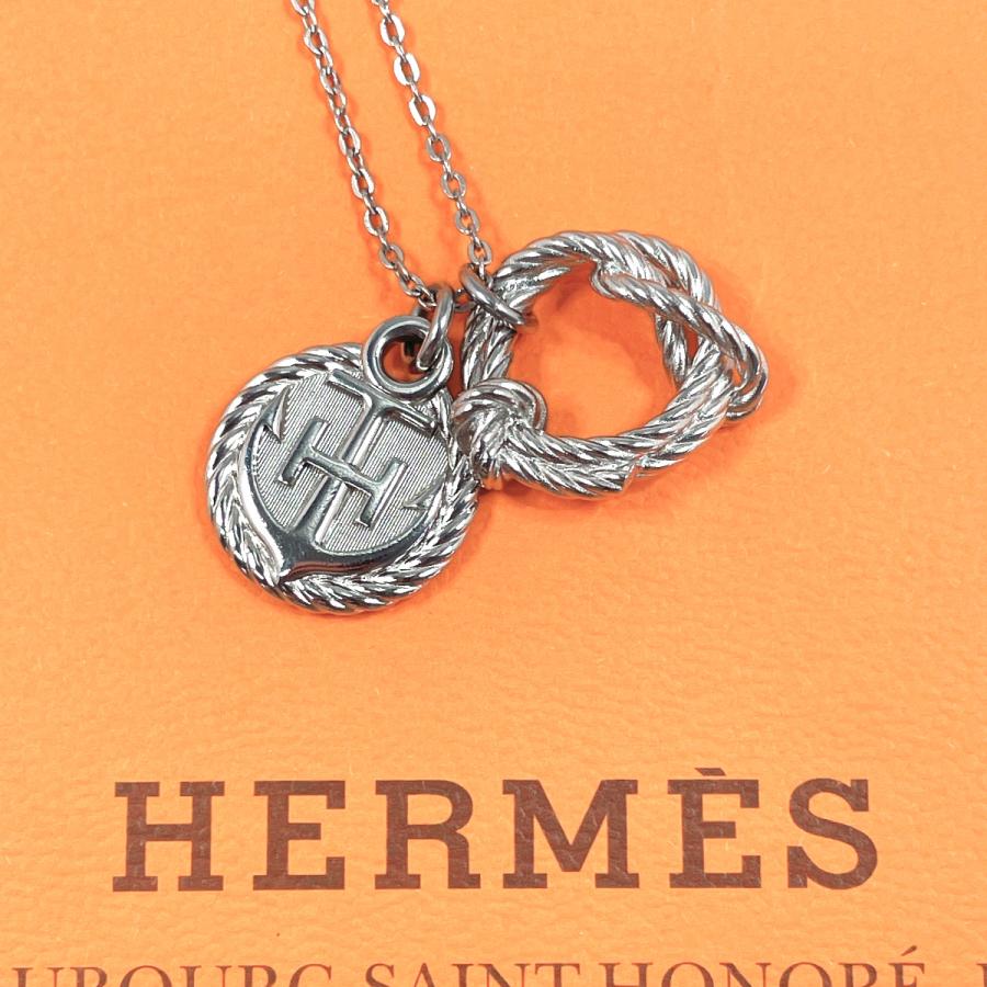 エルメス HERMES ネックレス コルダージュ ロープ シルバー