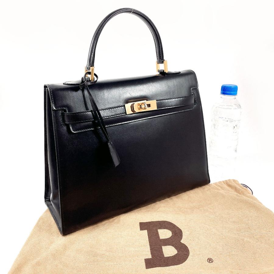 Bally（バリー） ハンドバッグ ケリー型 レザー ブラック ヴィンテージ