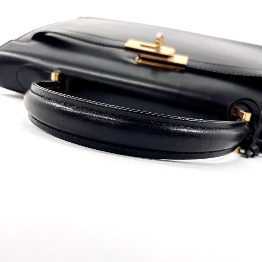 Bally（バリー） ハンドバッグ ケリー型 レザー ブラック ヴィンテージ