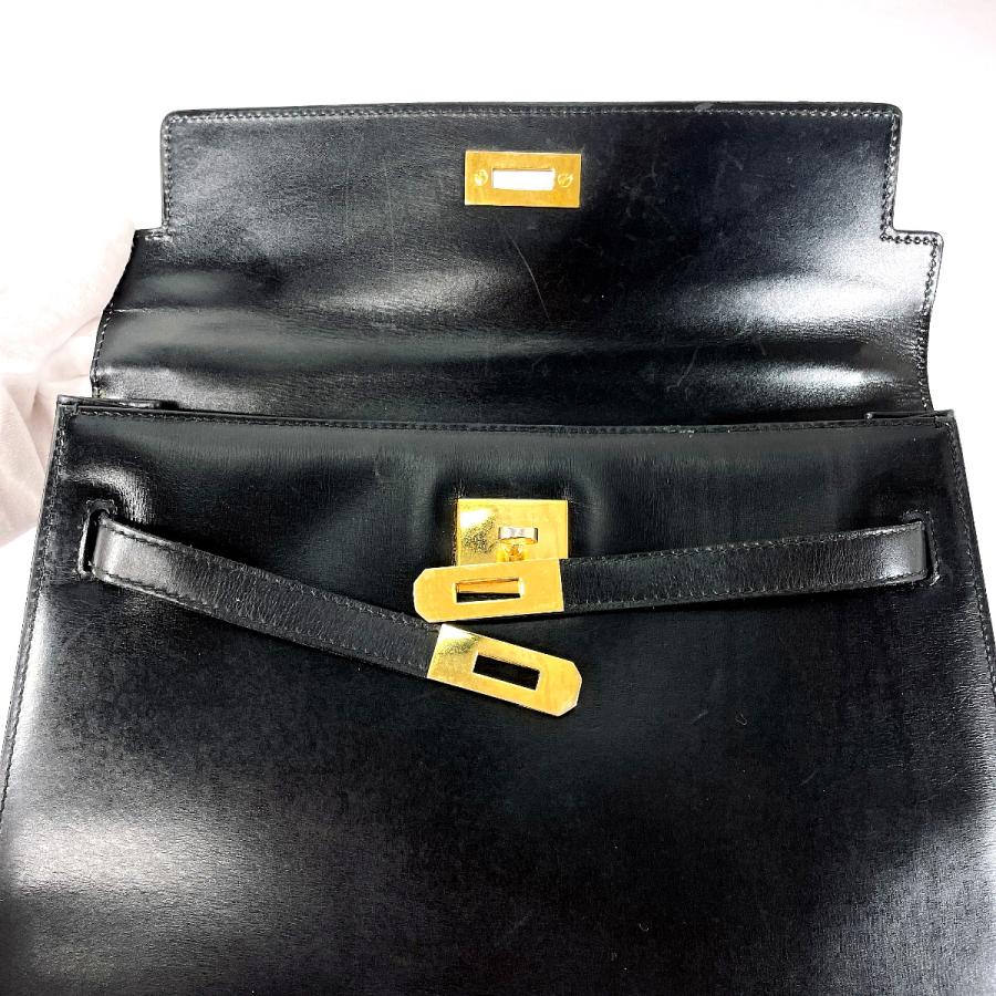 Bally（バリー） ハンドバッグ ケリー型 レザー ブラック ヴィンテージ