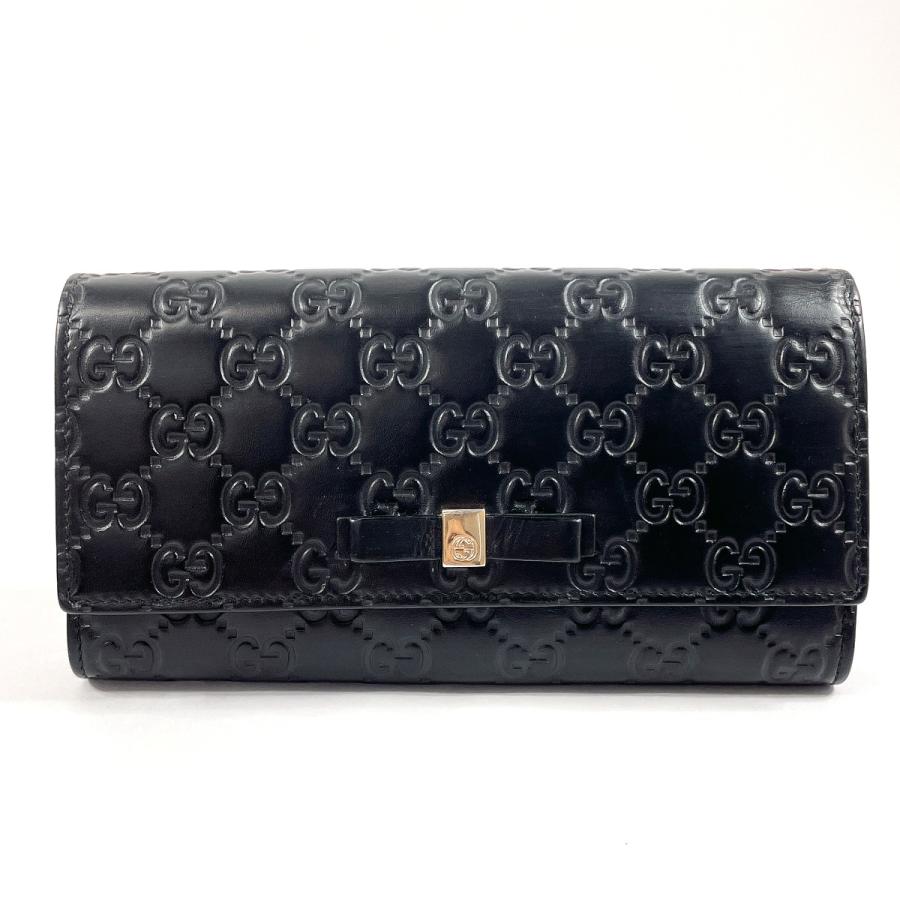 GUCCI（グッチ） 長財布 388679 リボン シマレザー ブラック : JP