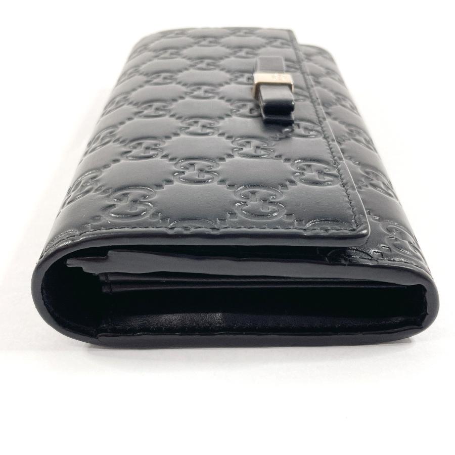 GUCCI 長財布♪  シマライン GUCCI（グッチ） 長財布 グッチシマ リボン レザー ブラック 388679