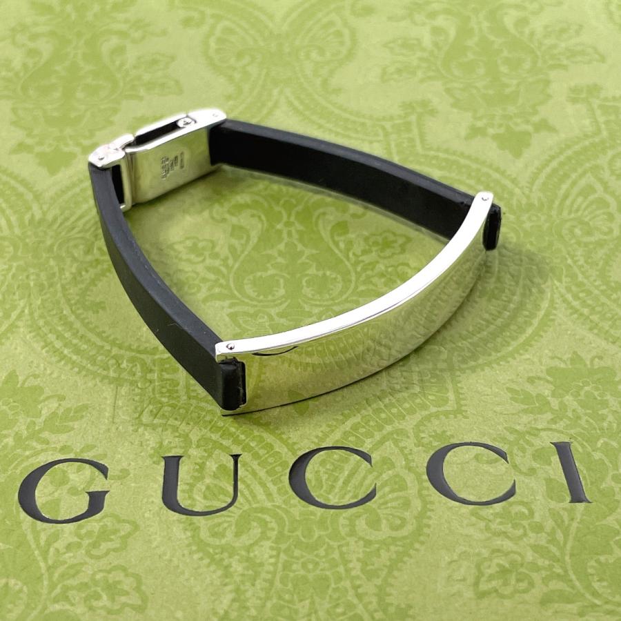 GUCCI（グッチ） ブレスレット プレート シルバー925/ラバー シルバー