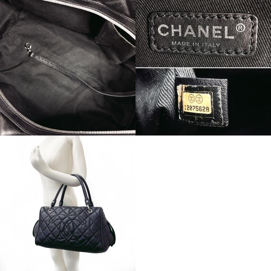 ［美品］シャネル　マトラッセ　チェーン　ココマーク　ミニボストン　ハンドバッグ CHANEL（シャネル） ココマーク ミニボストンバッグ - ブラック