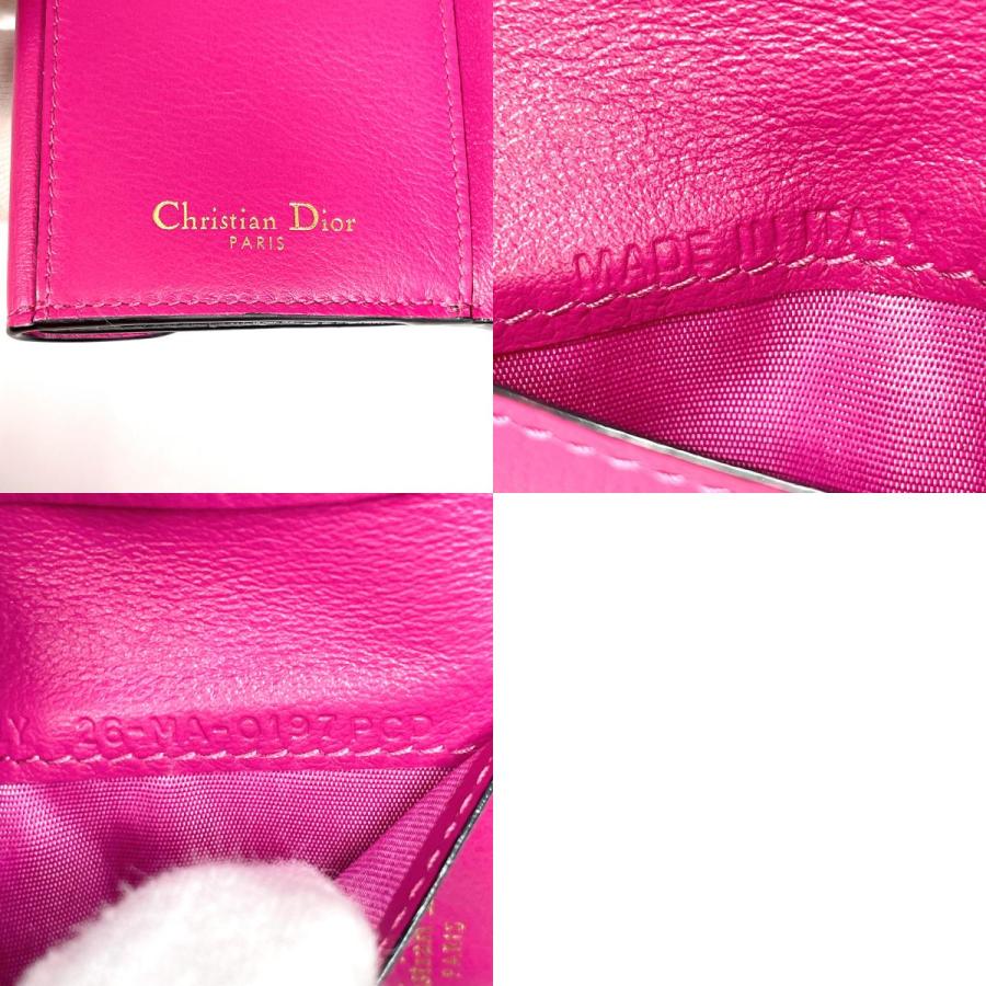 Dior】極美品☆バイカラー三つ折り財布☆ディオリッシモ☆パールピンク