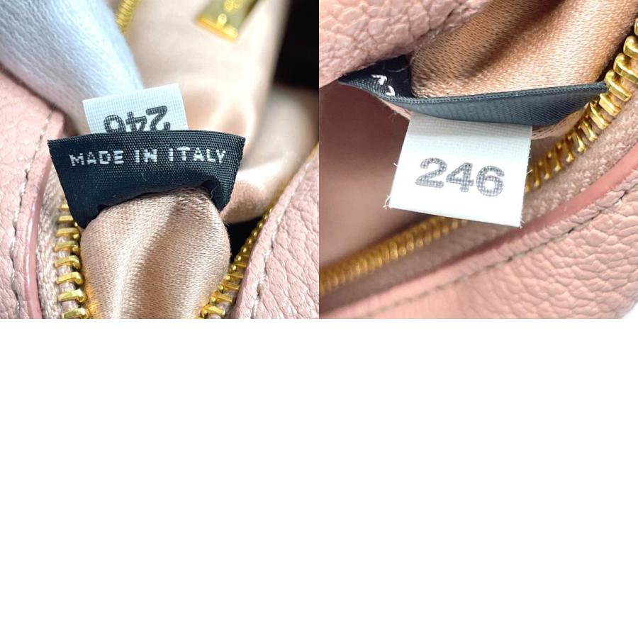 miu miu（ミュウミュウ） ポーチ レザー ピンク メイクポーチ リボン
