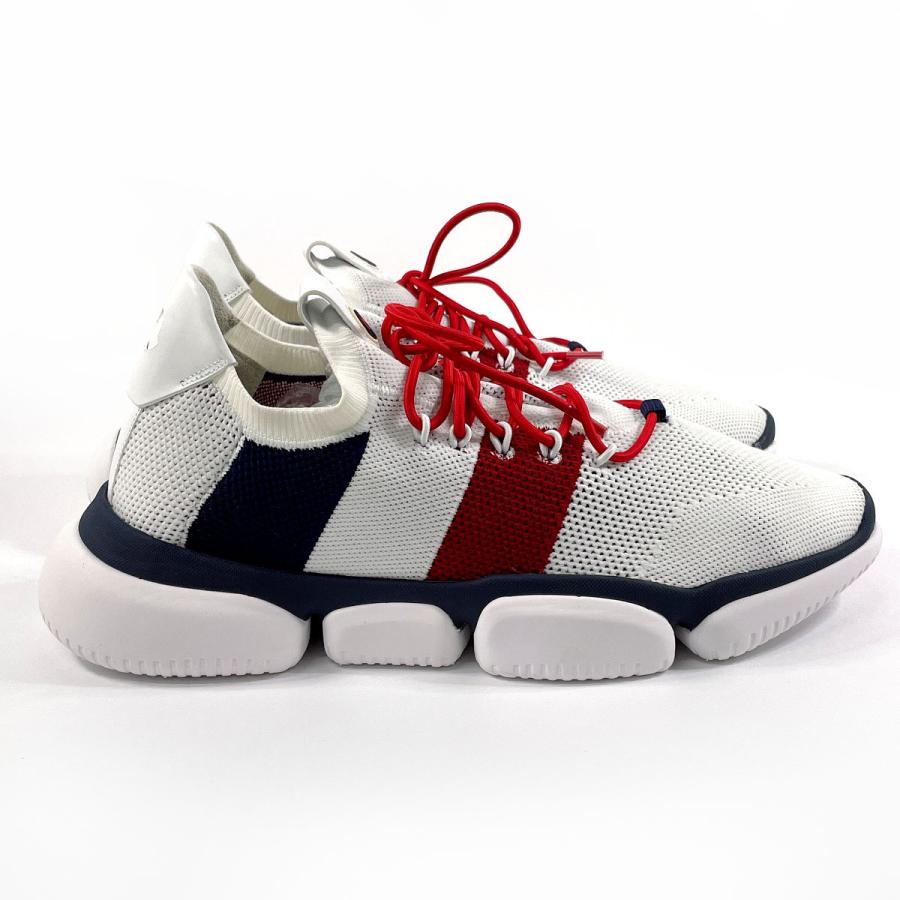 MONCLER モンクレール スニーカー 40 ホワイト/グレー/レッド モンクレール スニーカー レディース ブランド MONCLER レザー 4M00160