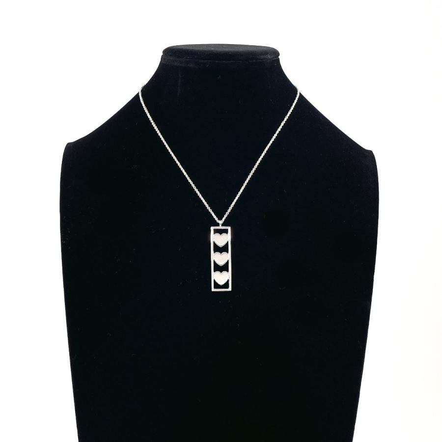 美品✨ティファニー トリプルハートプレート ネックレス 925 ペンダント TIFFANY&Co.（ティファニー） ネックレス トリプルハート プレート