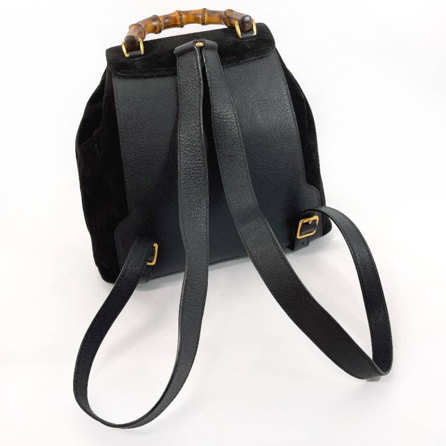 GUCCI オールドグッチ リュック バンブーハンドル オールレザー ブラック GUCCI オールドグッチ リュック バンブーハンドル オールレザー 黒