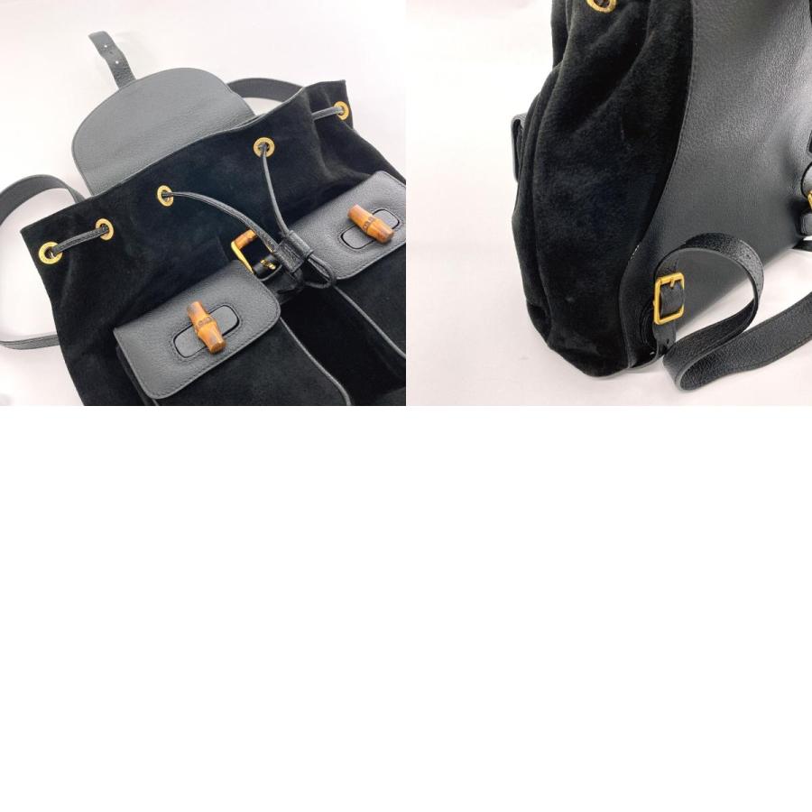 GUCCI オールドグッチ リュック バンブーハンドル オールレザー ブラック GUCCI】【ヴィンテージ】【オールドグッチ】グッチ『バンブー リュック