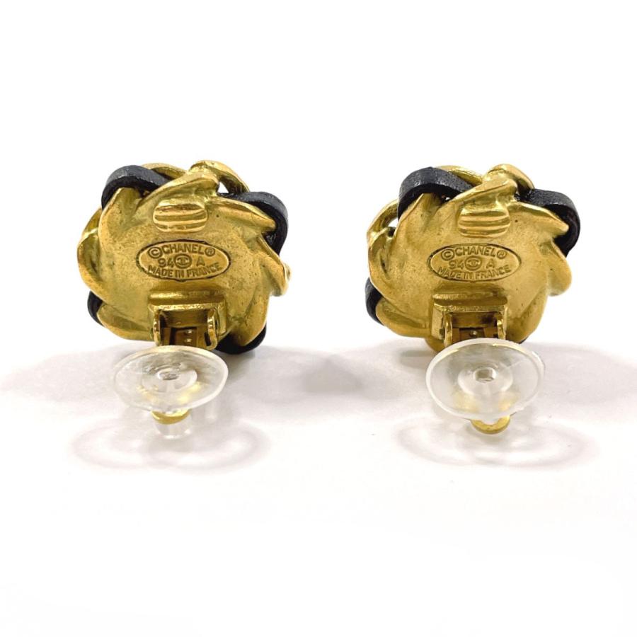 CHANEL（シャネル） イヤリング GP/フェイクパール レザー ゴールド
