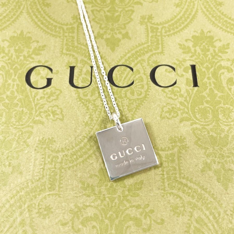 GUCCI（グッチ） ネックレス スクエア プレート シルバー925
