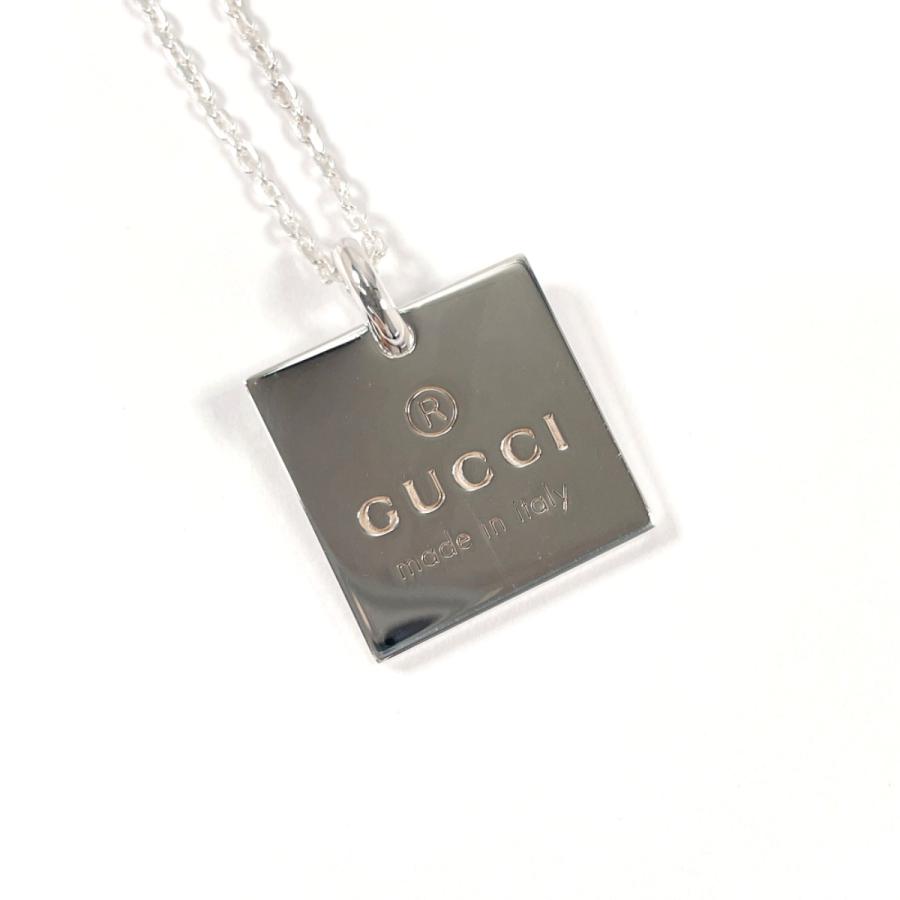 GUCCI（グッチ） ネックレス スクエア プレート シルバー925