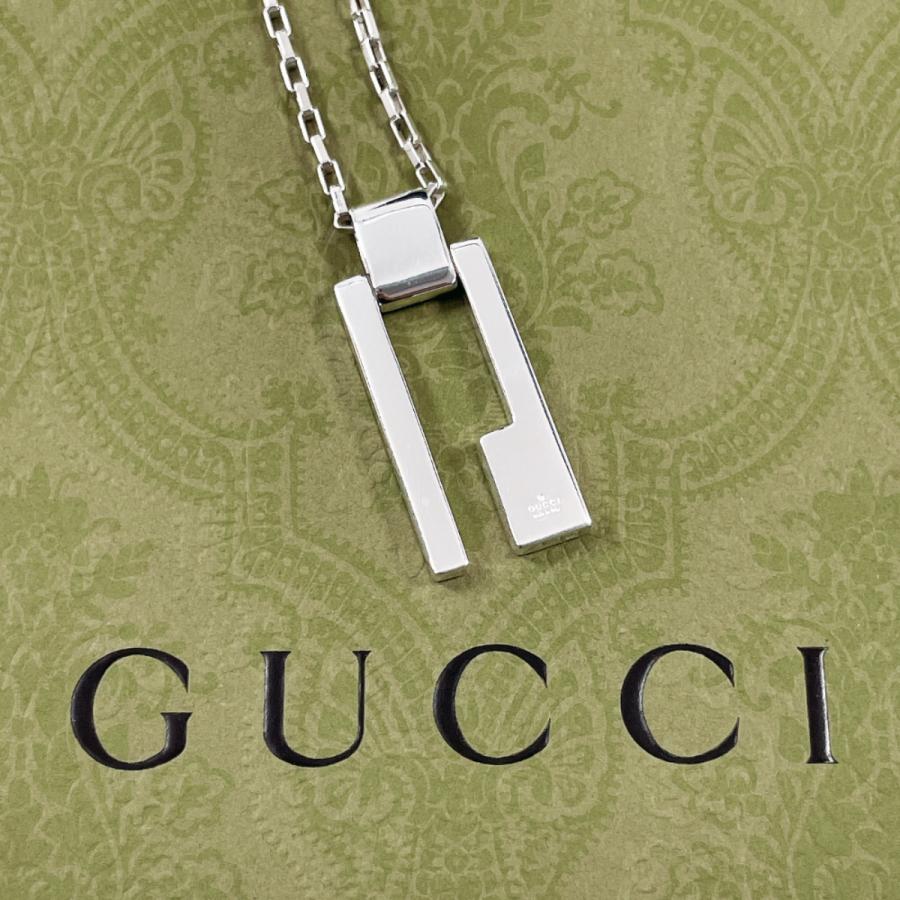 GUCCI シルバーネックレス ロゴチャーム付き 新品未使用 【公式通販】