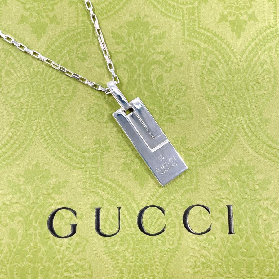 GUCCI（グッチ） ネックレス スクエア プレート シルバー925