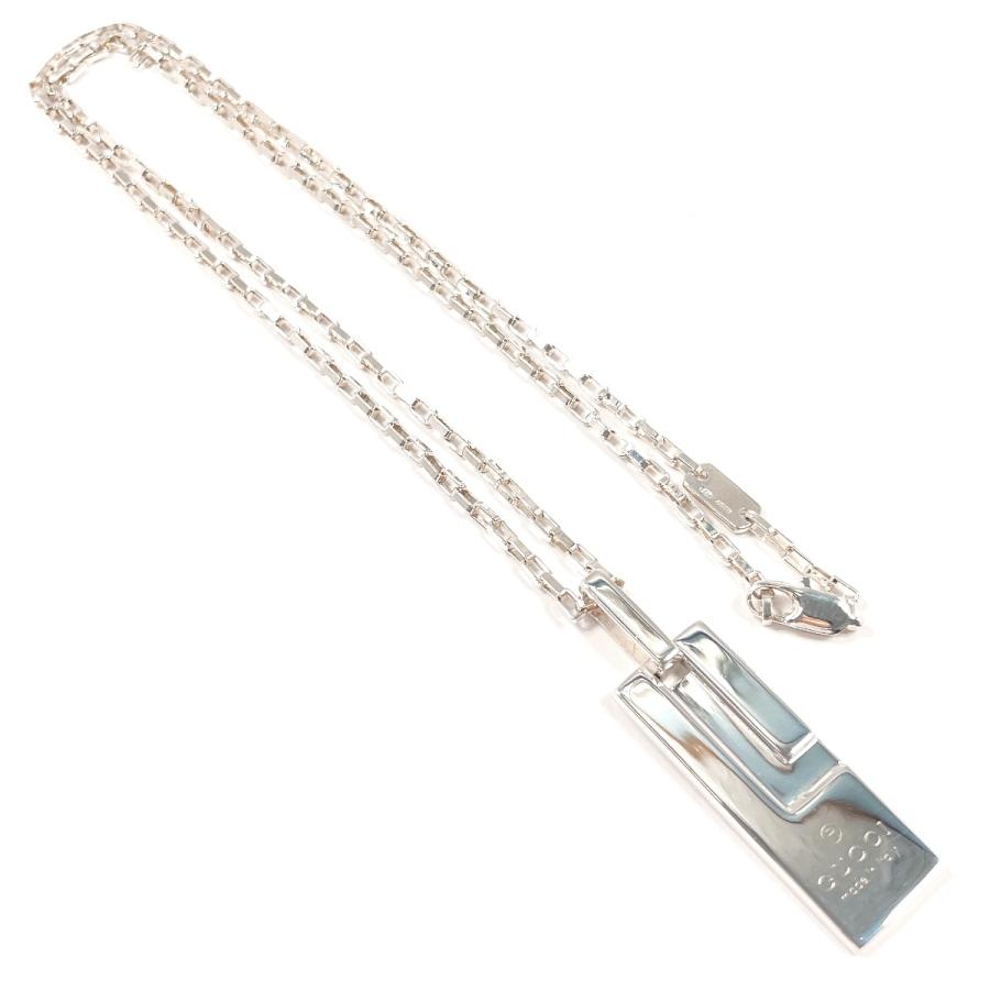 GUCCI（グッチ） ネックレス スクエア プレート シルバー925