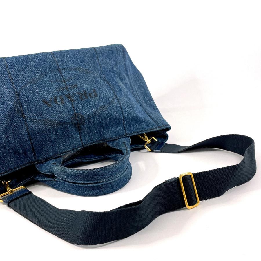 プラダ カナパ ショルダーバッグ デニム B2642B ブルー レディース PRADA  中古 PRADA（プラダ） トートバッグ ハンドバッグ ショルダーバッグ B2642B