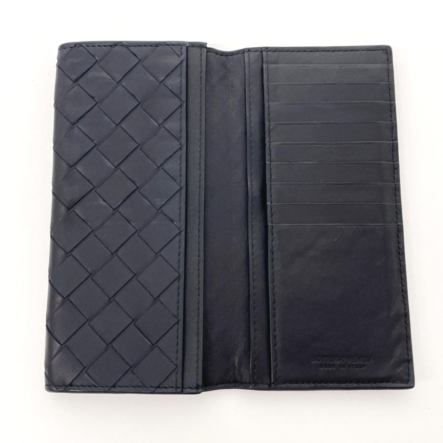 BOTTEGA VENETA ボッテガヴェネタ 二つ折り札入れ 長財布  イントレチャート レザー    ブラック メンズ / 243001001957 ボッテガヴェネタ BOTTEGAVENETA 札入れ 長財布 二つ折り札入れ